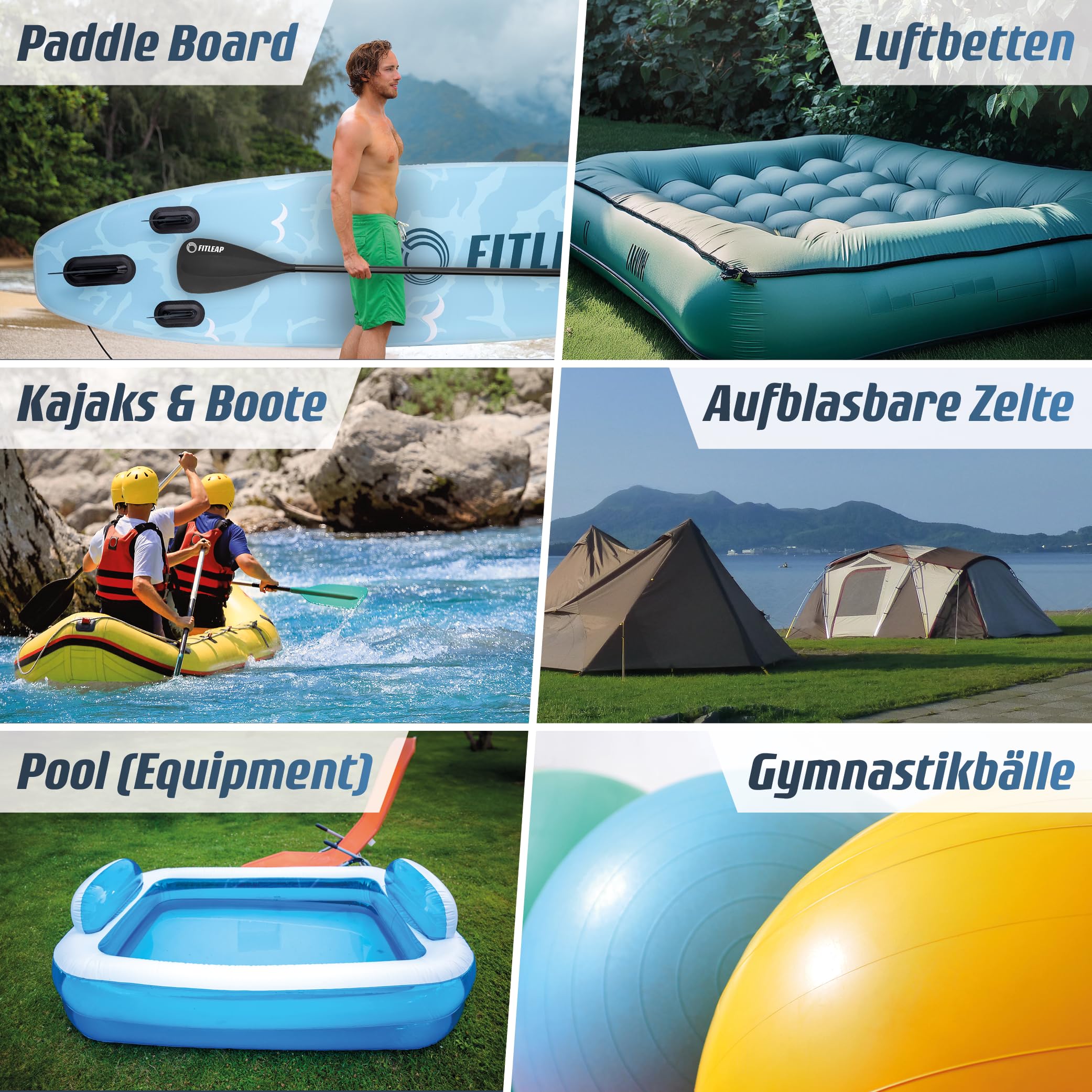 Fitleap SUP Pumpe elektrisch 20 PSI, pumpt das Board in wenigen Minuten auf | Zieldruck am LCD-Display genau einstellbar. Die Abschaltautomatik verhindert Überfüllung und Schäden an Ihrem Equipment
