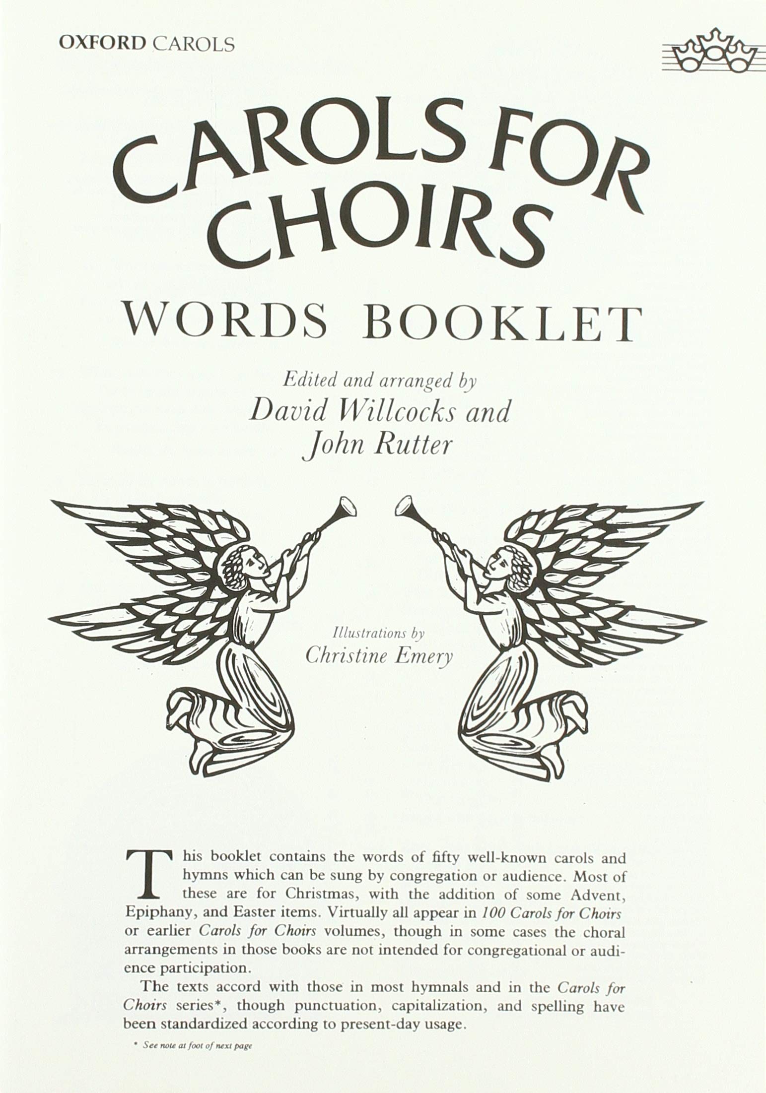 Carols for Choirs: Carols for Choirs words booklet Words leaflet only Willcoc