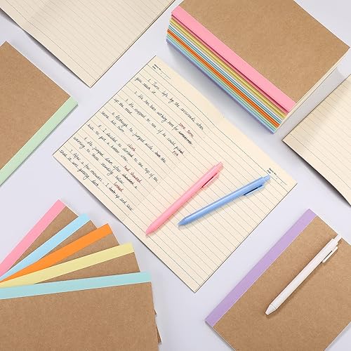 Miniatura 4 de TaoBary 24 cuadernos de composición A5 a granel, 60 páginas de papel rayado para suministros universitarios de oficina en casa (colores pastel)