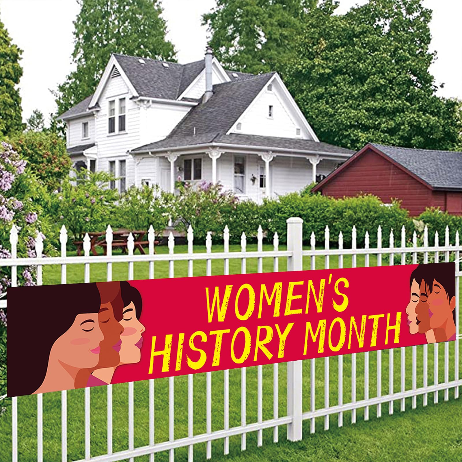 Women’s History Month Banner – NO-DIY Pre-Strung Glitter Banner, 4.1 Feet Long, Adjustable Letters - View #4