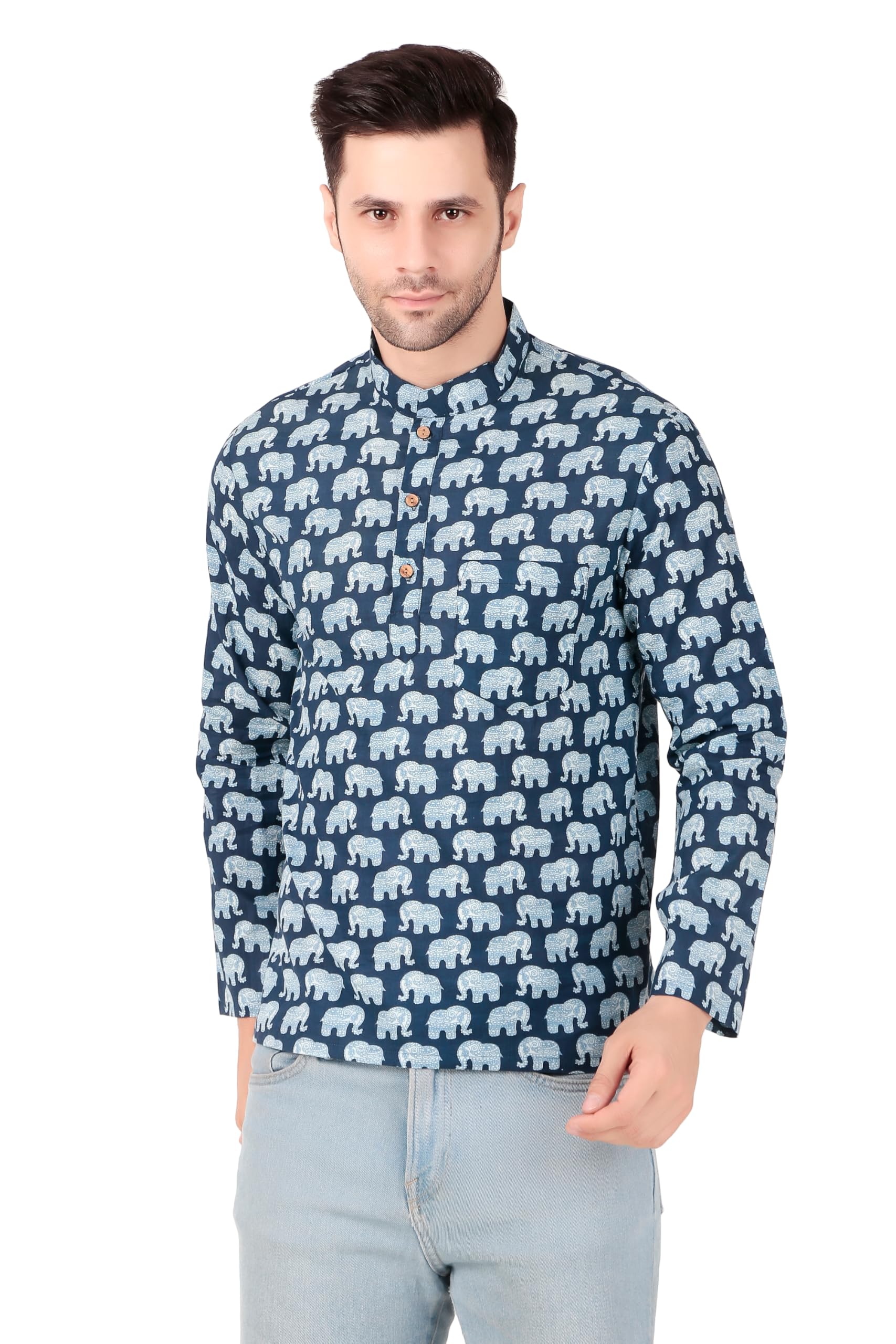 faaddiction Men's Kurta || Kurta for Men || Print Cotton Full Sleeves Kurta for Men-picture-24