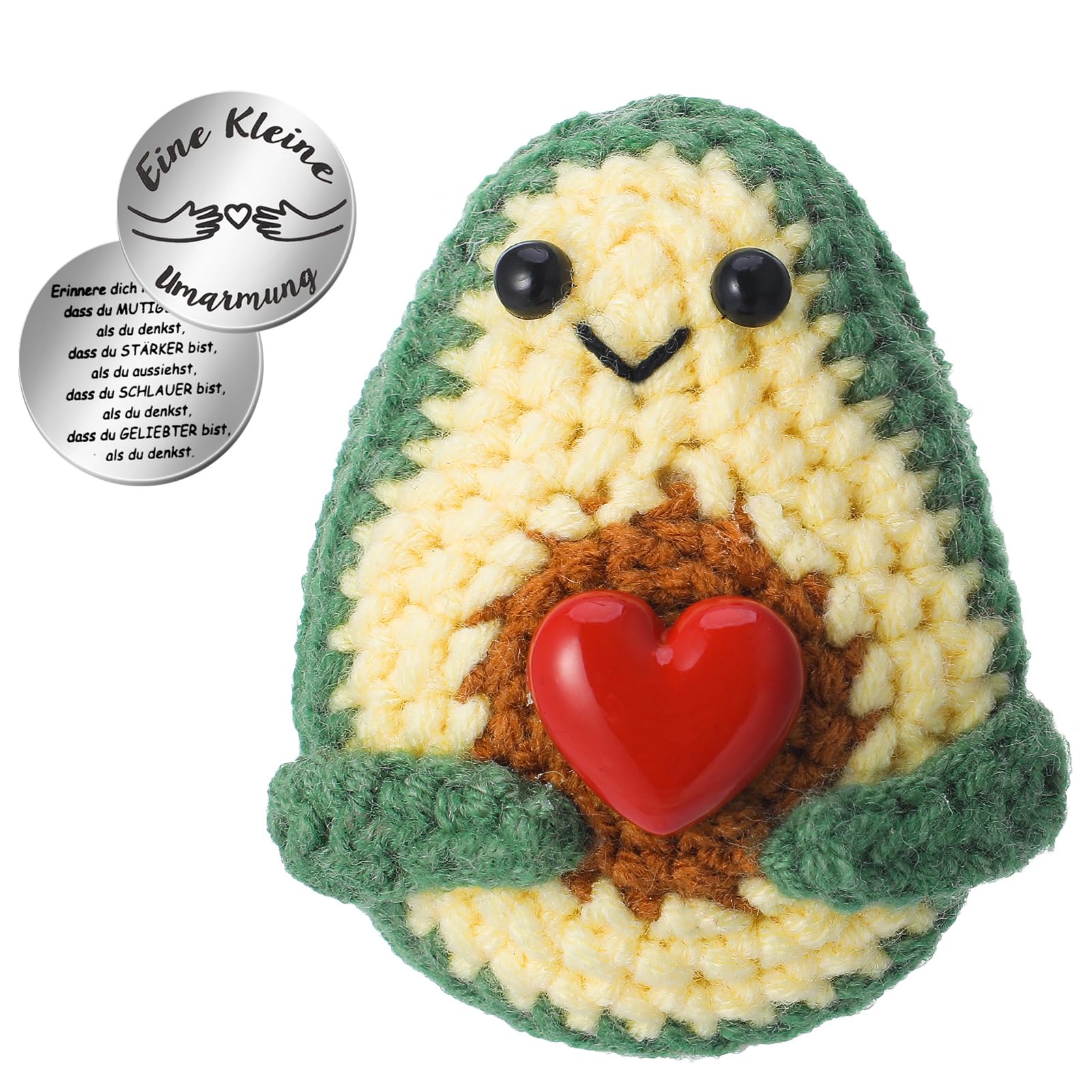 Mwmoeen Gestrickter Adler Anhänger - Handgehäkelter Mutmacher Mit Positiver Energie Karte