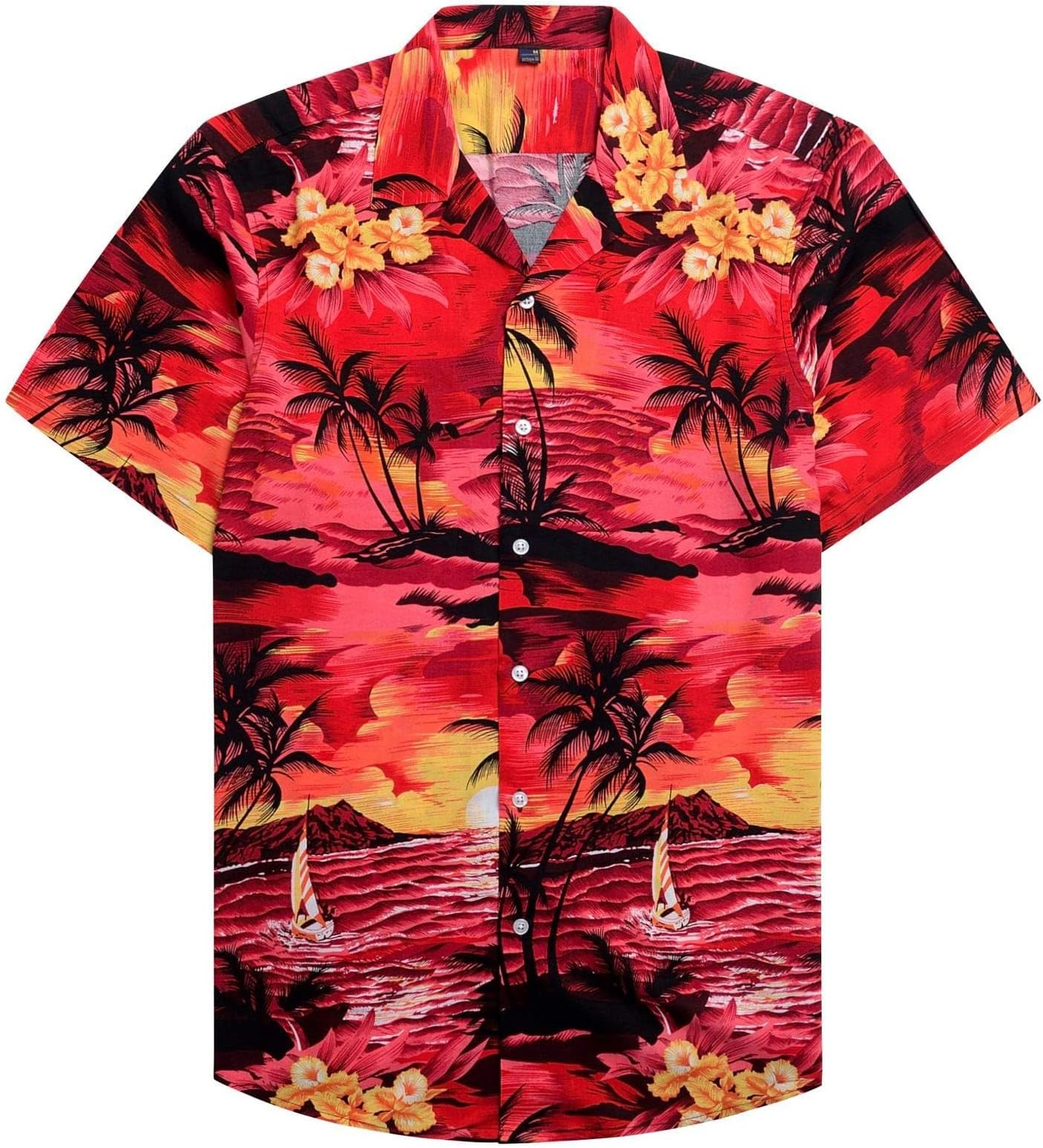 Hawaiian Shirt for Men Summer Beach Casual Short Sleeve Button Down Shirts Printed Tropical Vacation Shirts