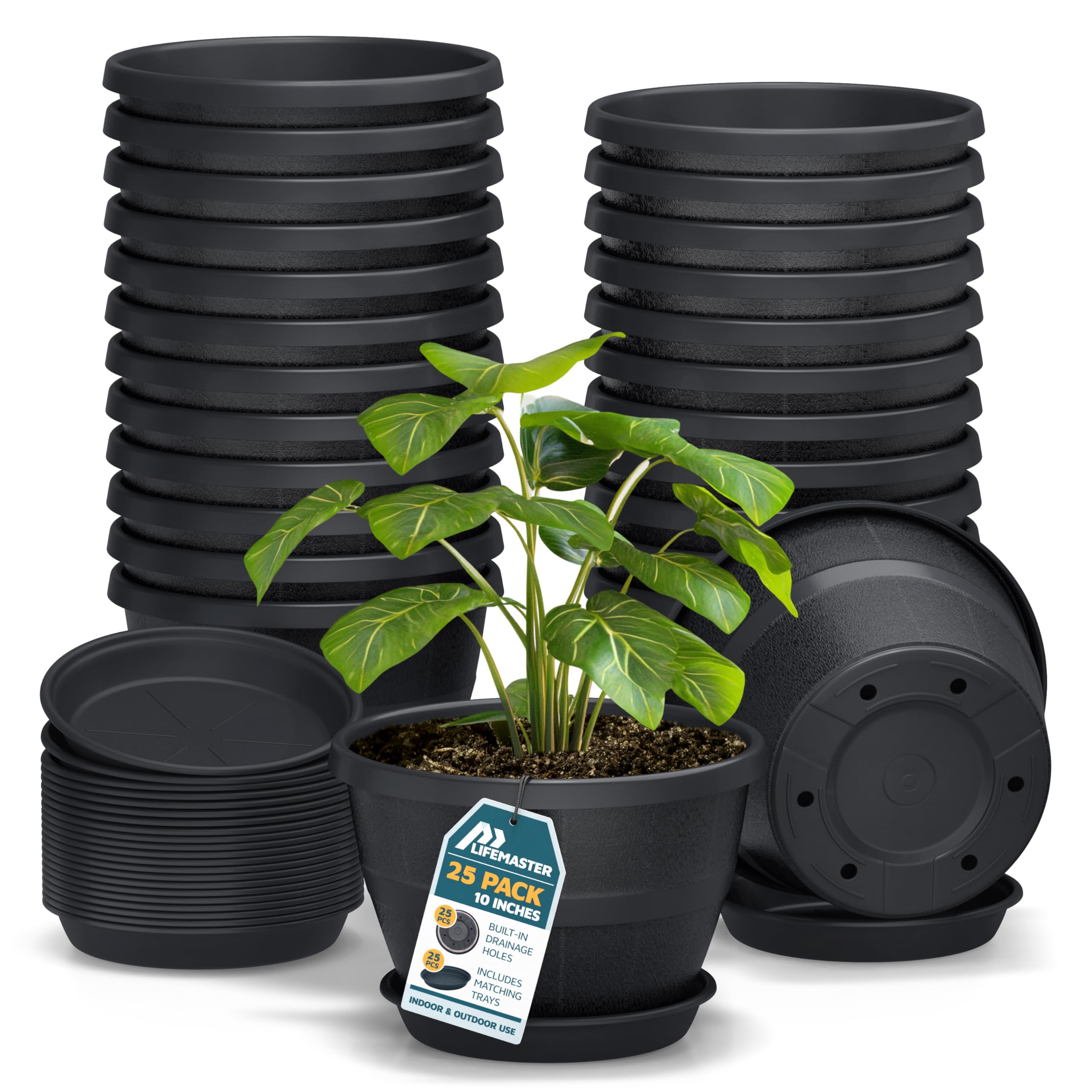 Lifemaster 10 Inch Whiskey Barrel Planters Pack of 25