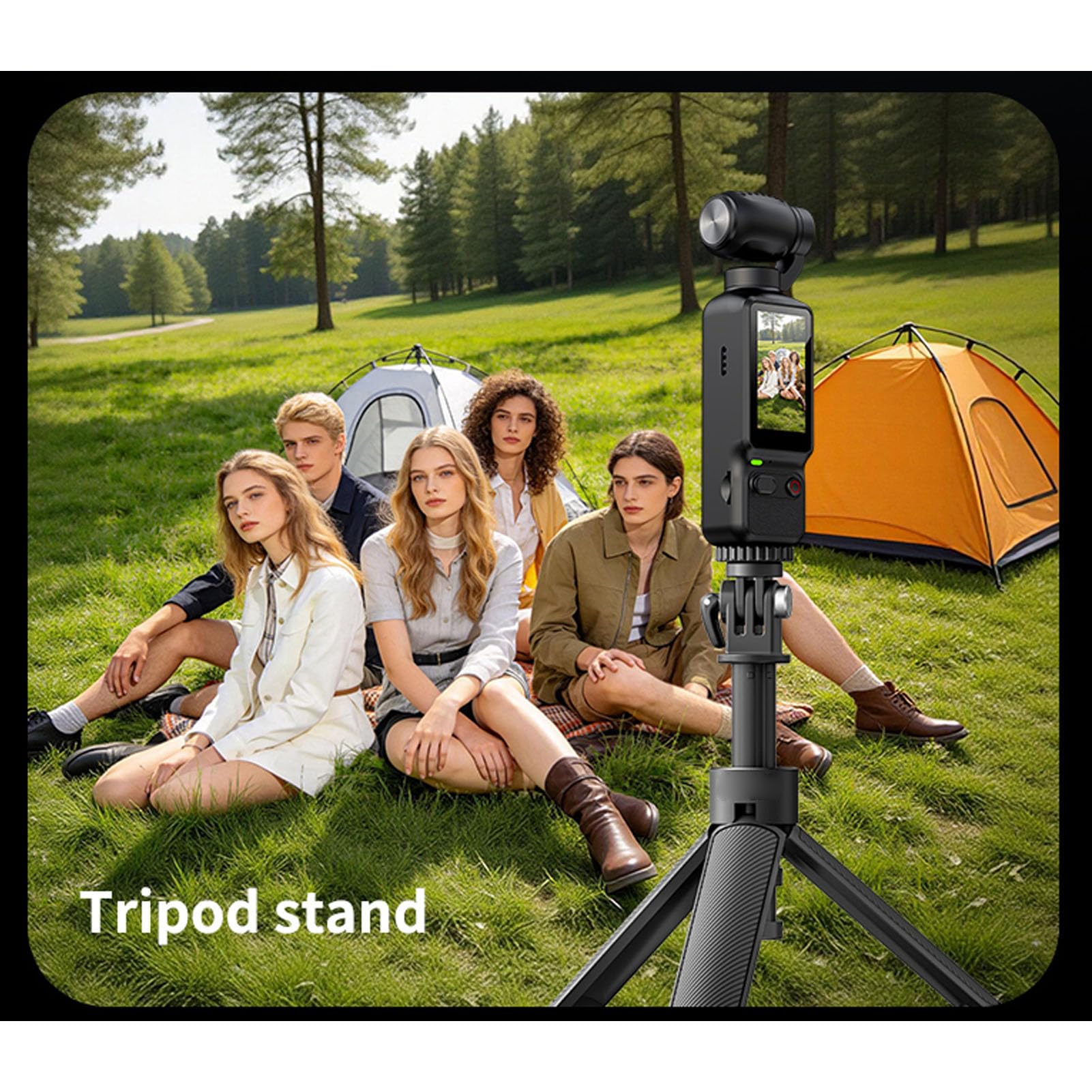 Dpofirs Videocamera Vlog 4K con Obiettivo Rotante a 180° (BLACK) | Videocamera POV Portatile da 64 MP con Schermo Ribaltabile, Luce di Riempimento a LED con Zoom Digitale, Videoregistratore