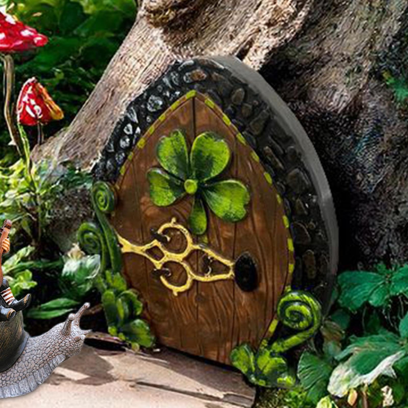 Weiße Feentür Mit Gänseblümchen - Deko Für Garten & Feengarten