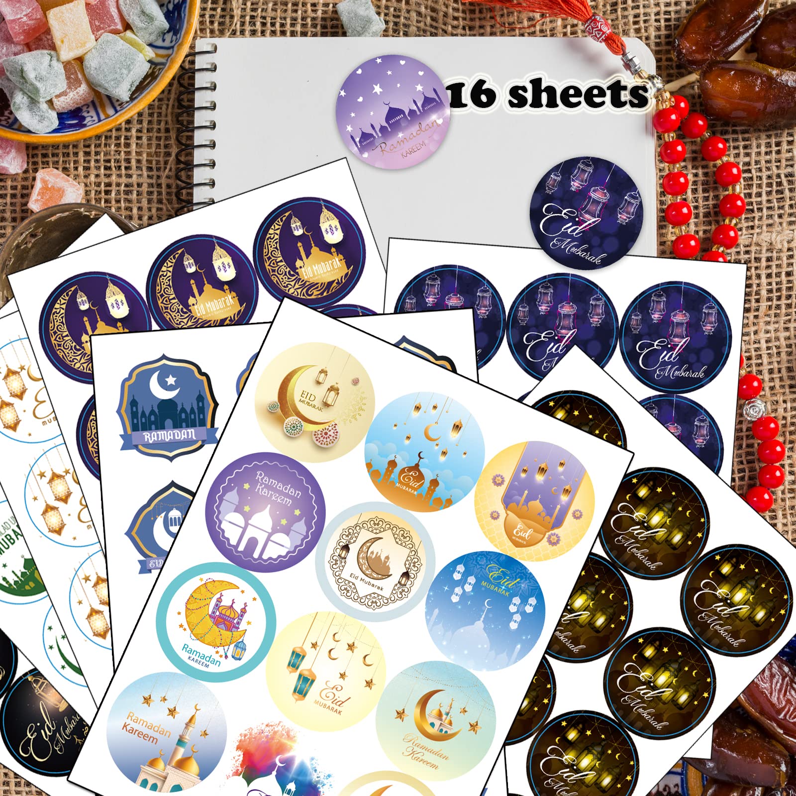 24 Stuks Eid Mubarak-Stickers, Eid al Adha-Stickers Ramadan