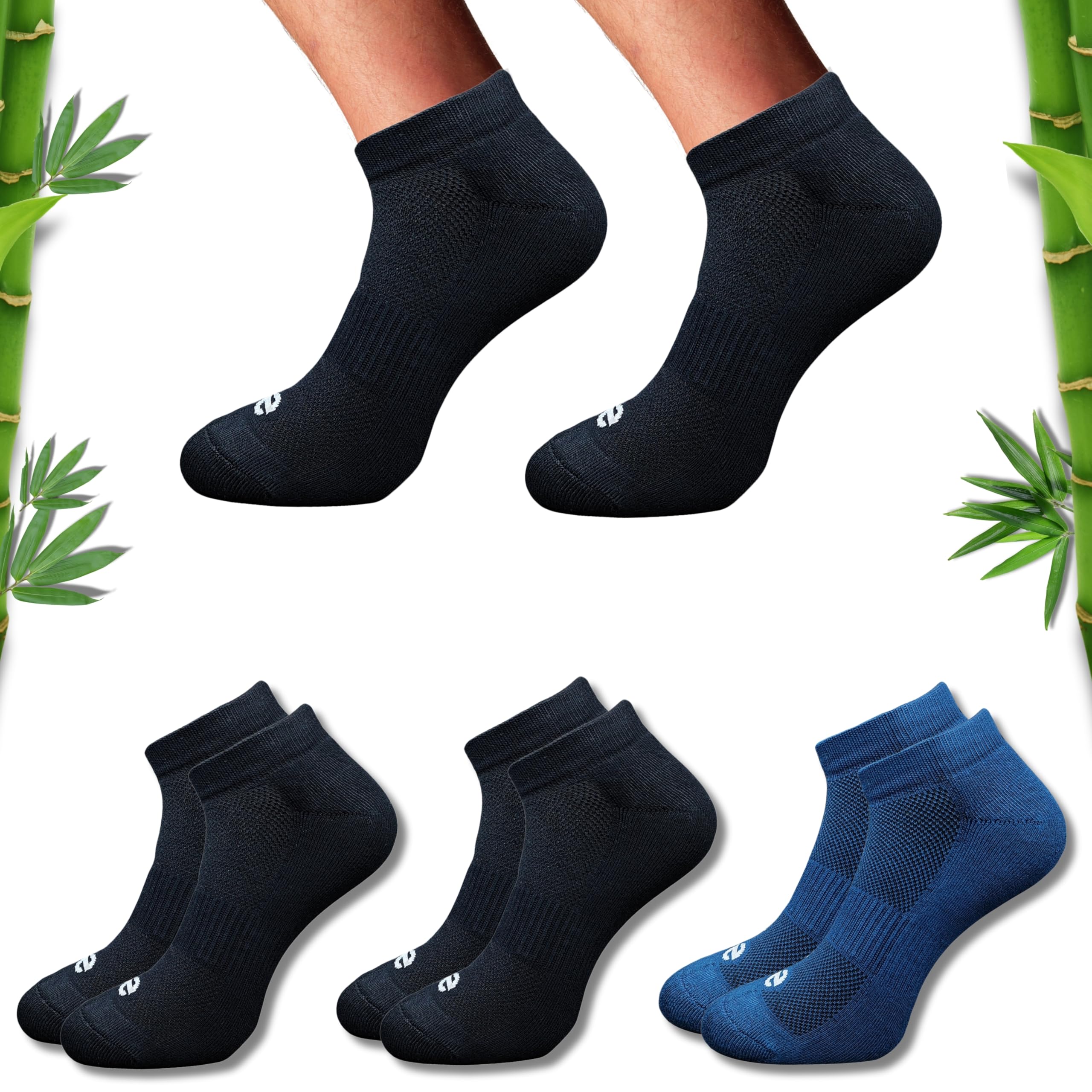 ecosync Premium Bamboo Unisex Socks - Low Cut (Set of 3: Light Peach + Off White + Black) | 88% Bamboo Fabric, Anti-Bacteria.-picture-39