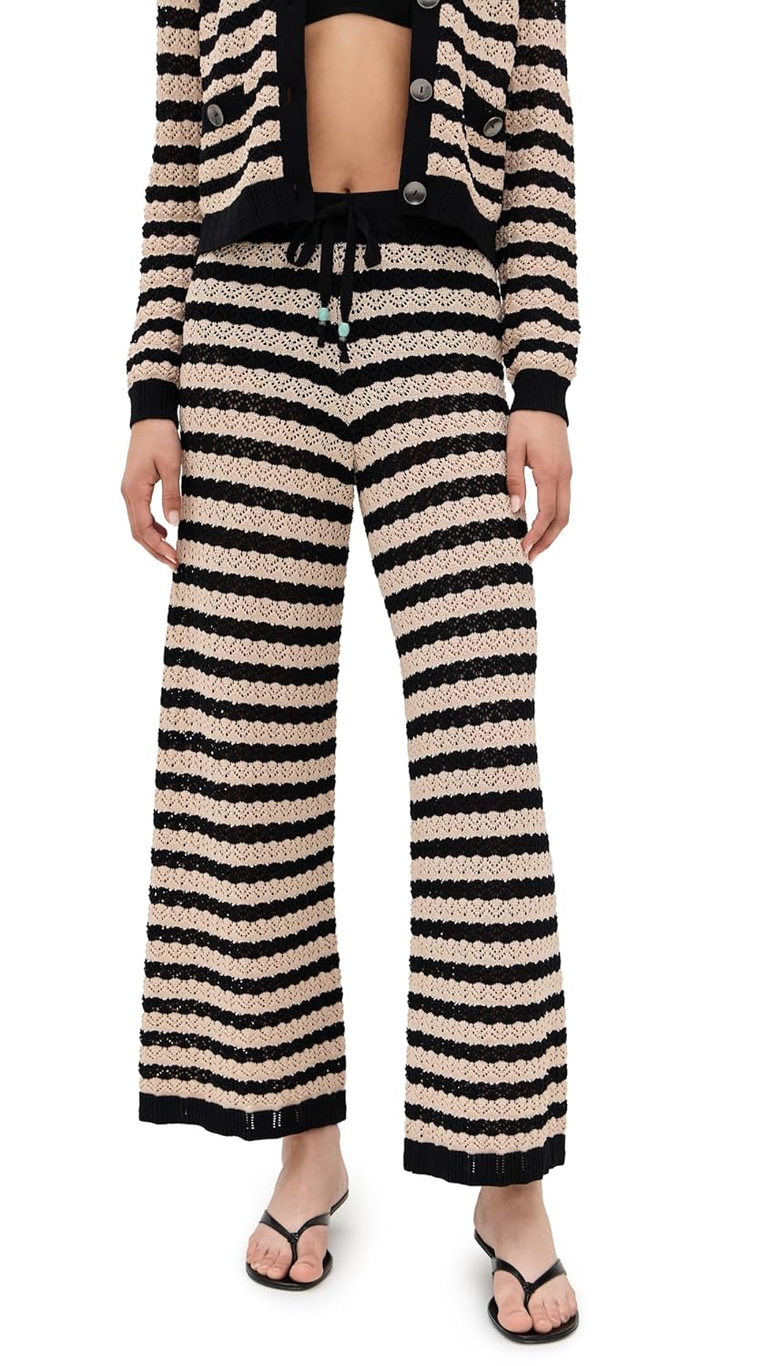 LAGENCE Womens Gaelle Pointelle Knit Pants