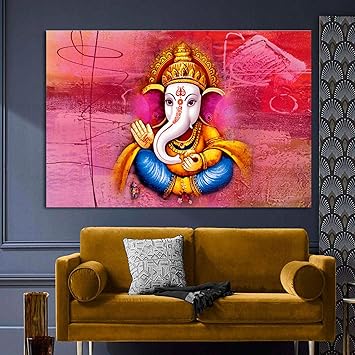 ヒンドゥー教ガネーシャ壁の写真象の神キャンバス絵画壁アート宗教的なポスターリビングルームの装飾のためのプリント30x45cmフレームレス Qndnzmwfkd ウォールステッカー シール Saddam Com Br