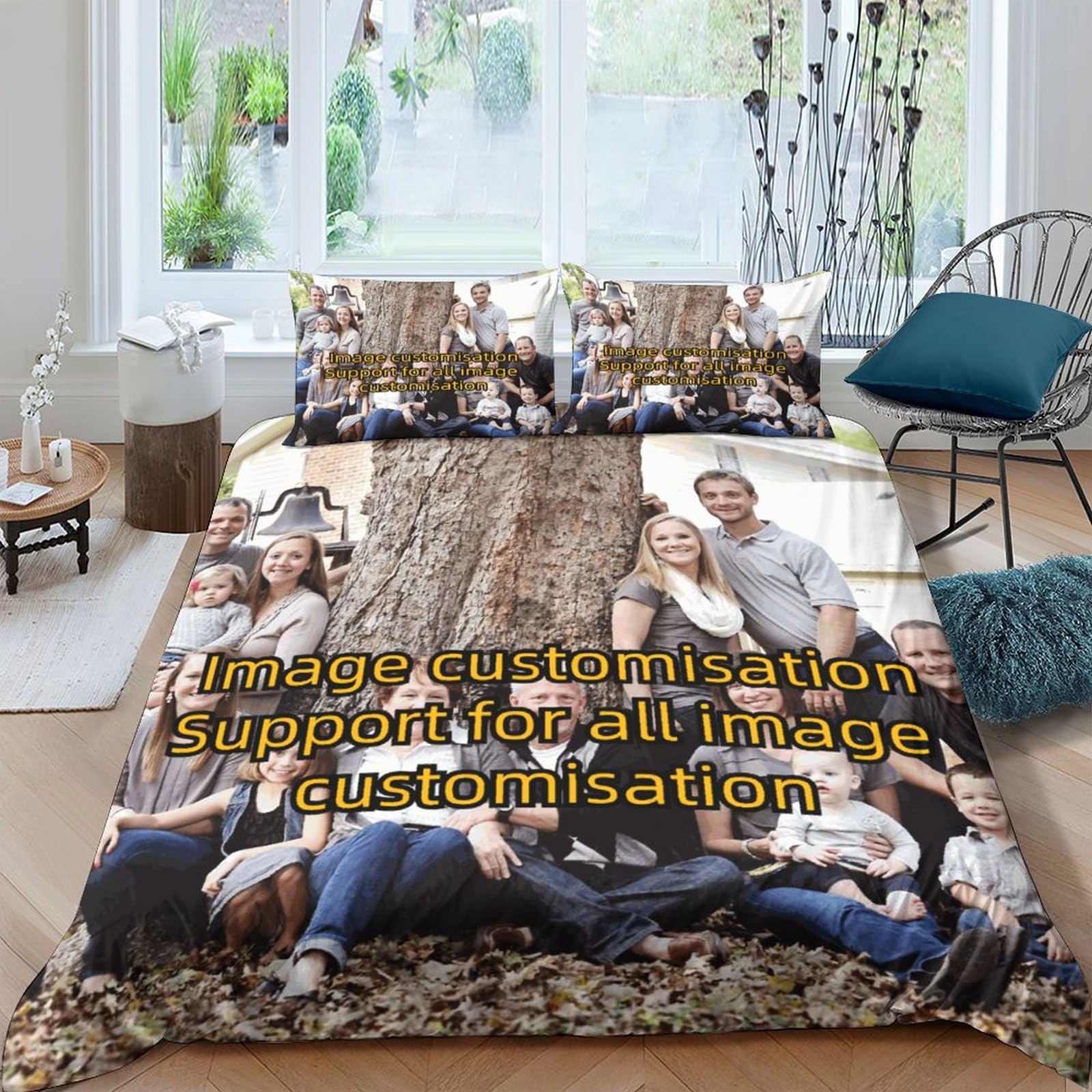 Ensemble de literie sur mesure photo de famille pour chambre ado et enfant