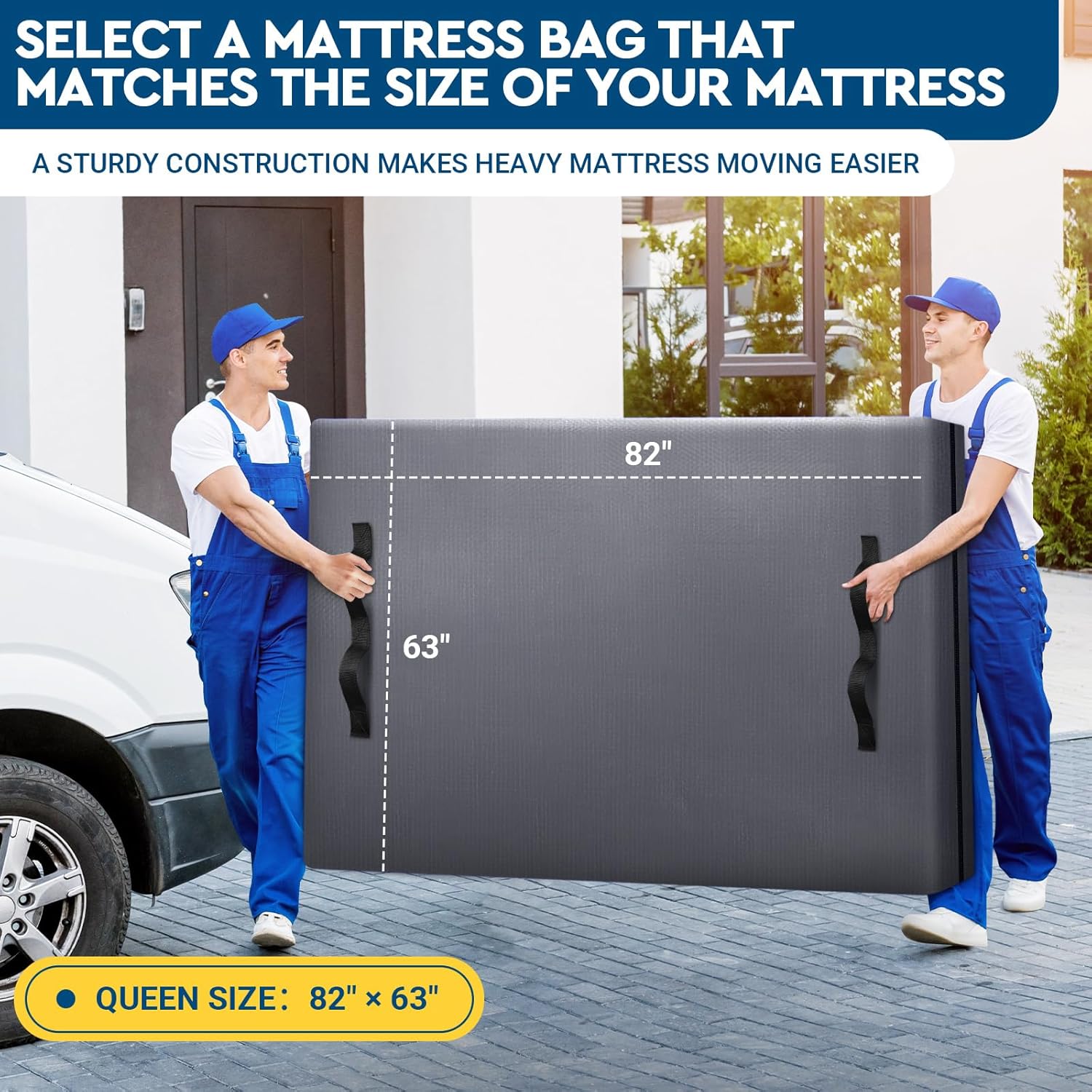 StorageRight Mattress Bags for Moving, 2 Pack Queen Size Moving Bag, Extra Thick Mattress Bags for Storage, Heavy Duty Mattress Cover for Moving with Handles, Reusable Mattress Storage Bag