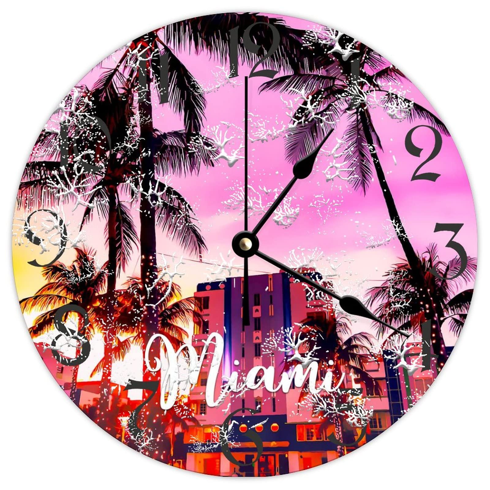 Horloge silencieuse en bois Miami pour une ambiance de ferme dans la chambre