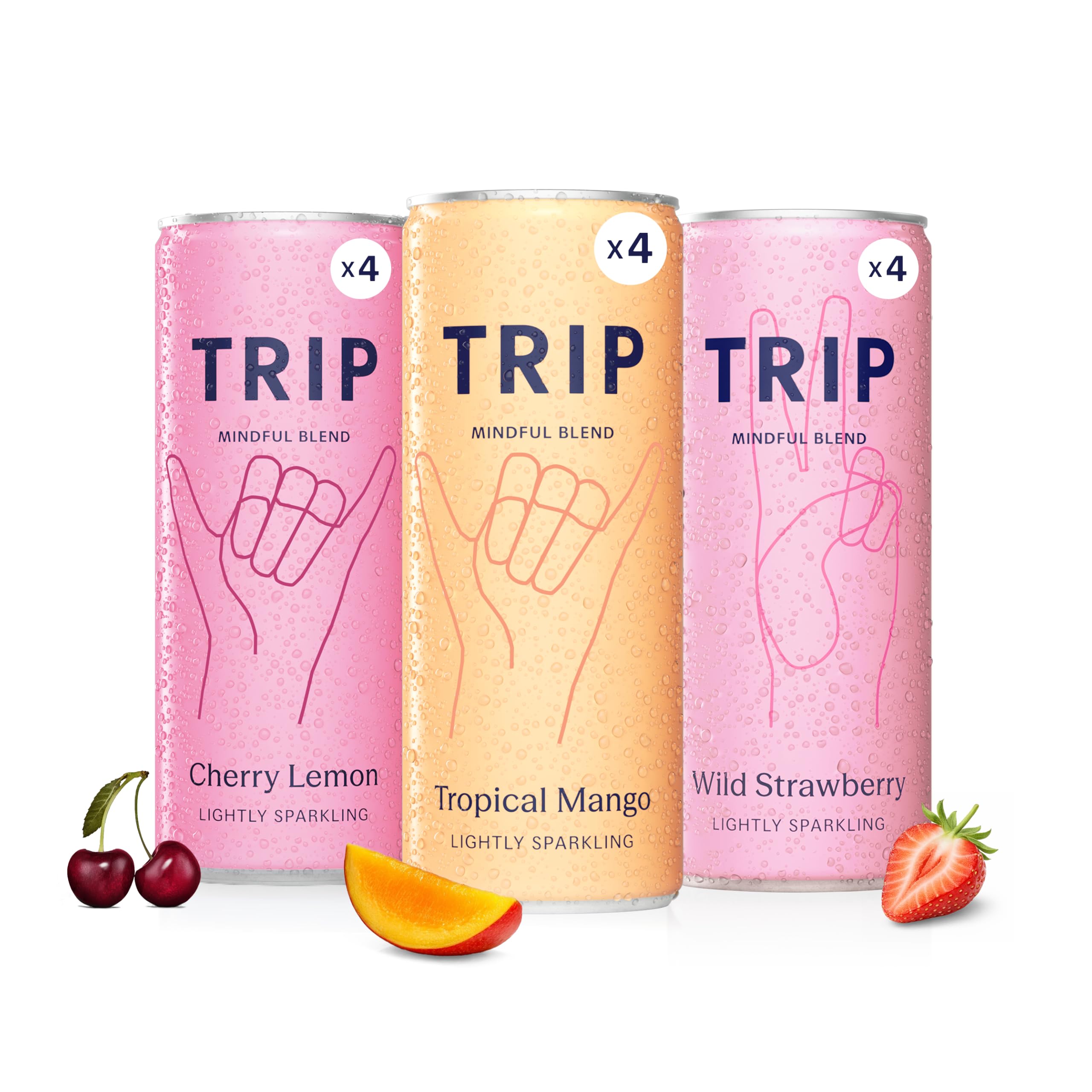 TRIP Calm Magnesium Drink, Non-Alcoholic Mocktail, Tropical Mixed, 12pack