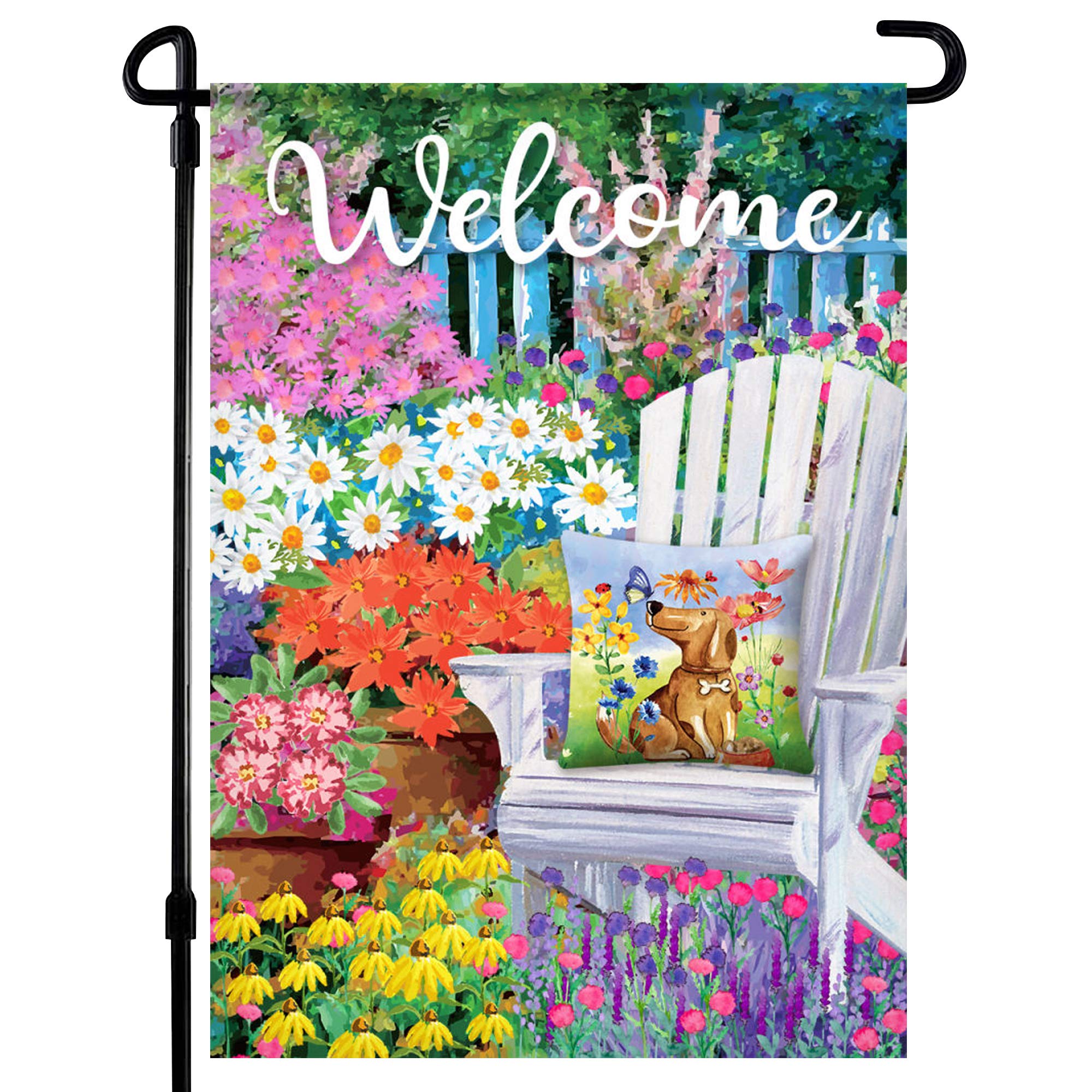 Home4Ever Frühlingsflagge „Hello Spring“ – 32,5 X 45,7 Cm, Doppelseitig, Wetterfestes Polyester, Für Garten & Veranda