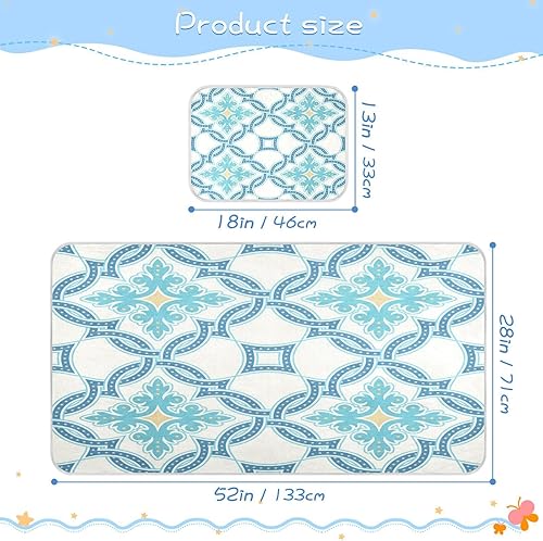 Miniatura 2 de Almohadilla de cama de bebé con enrejado marroquí, protector de colchón refrescante para cuna con funda de almohada, juego de alfombrillas para