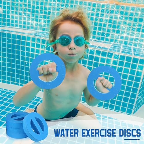 Miniatura 6 de Juego de 4 discos de ejercicio acuático para piscina, juego de ejercicios de espuma EVA de mano, equipo aeróbico de agua para adultos, aeróbicos