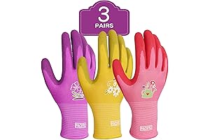 PACIFIC 3 Pairs Gardening Gloves for women, Rubber Coated Garden Gloves, Ladies...