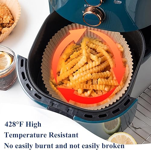 Miniatura 3 de Papel desechable para freidora de aire, 100 forros de papel pergamino, papel de cocina antiadherente, resistente al aceite, 6.3 pulgadas para