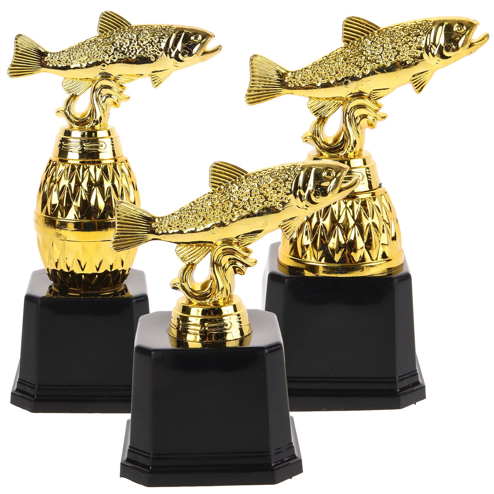 Trofeo de Plástico de Premio de Pesca Apariencia Realista, Juego de 3 Piezas para Niños Adecuado para Competiciones y Fiestas Infantiles