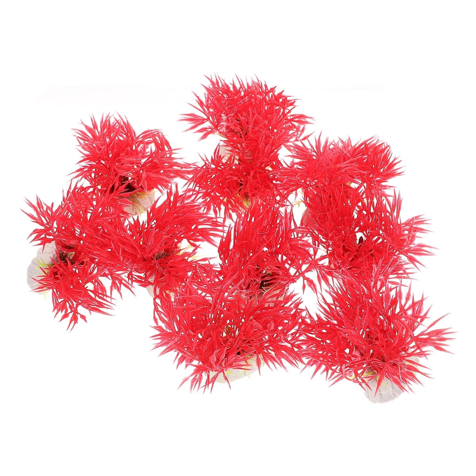 Plantas Artificiales para acuarios, Plantas Artificiales for Acuario Rojo 10 Piezas 6,5x6,5x4cm