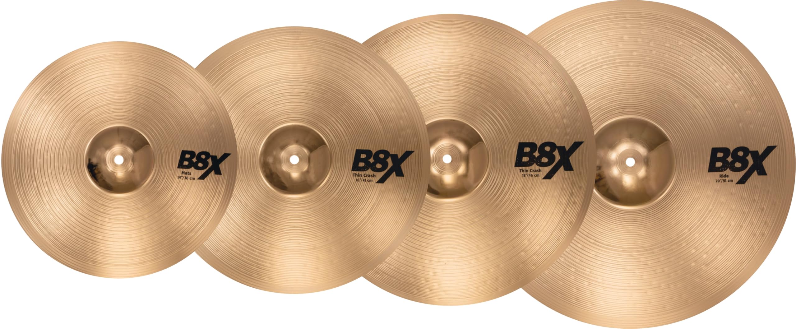 Sabian B8X Performance Set Plus -14”/16”/20” + Free 18” Thin Crash