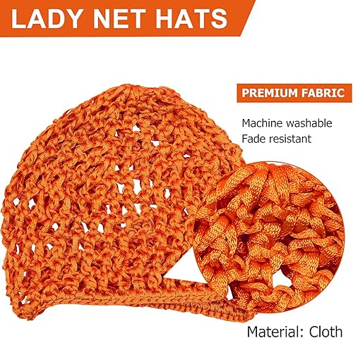 Miniatura 4 de Lurrose 10 piezas de malla de ganchillo para el pelo de red de pelo de ganchillo gorra de red de rayón sombrero corto de las mujeres redecilla de