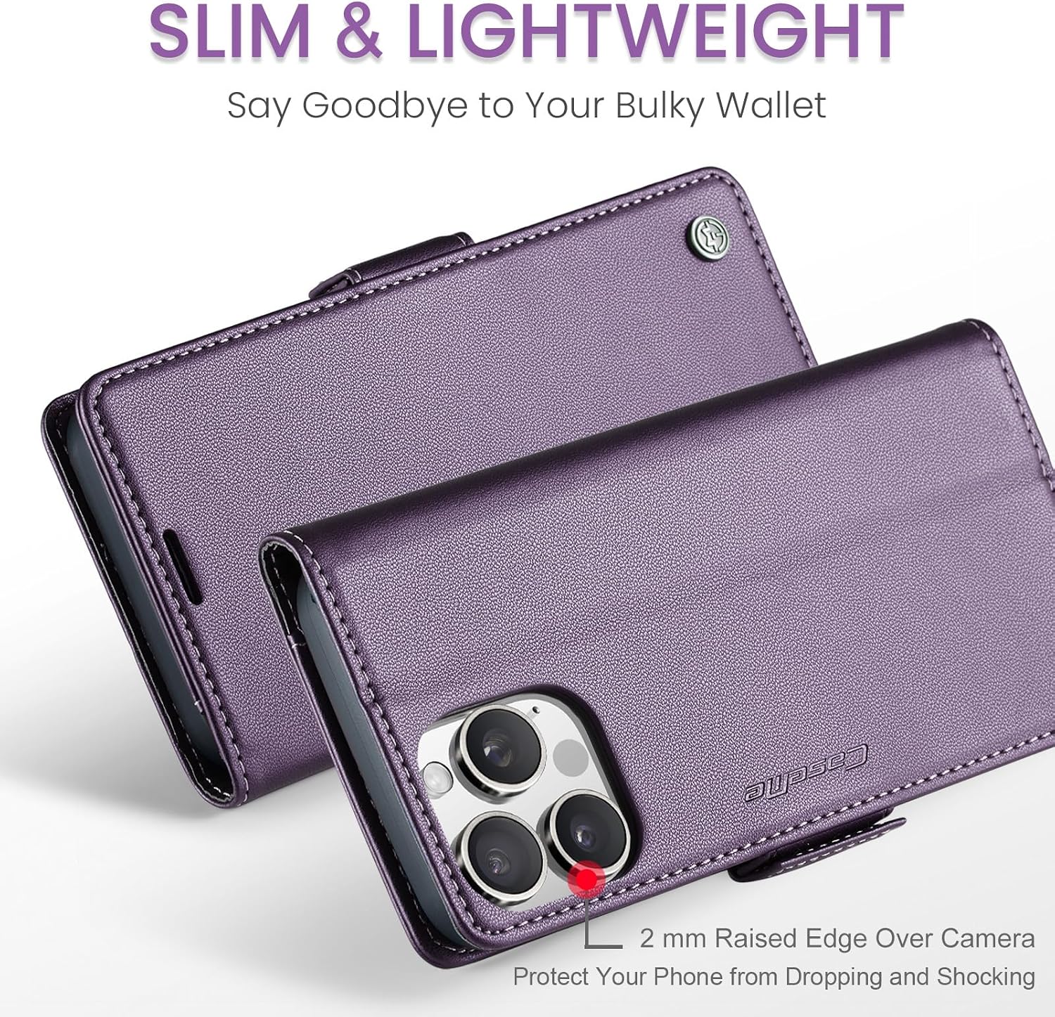 Wallet Case for iPhone 16 ProMax, with RFID Blocking, Card Holder, Stand Phone Case, PU Leather Flip Folio Case Compatible with iPhone 16 ProMax Purple