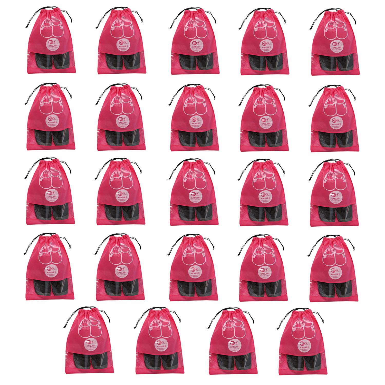KANUSHI Industries - Juego de 24 fundas para zapatos, color rosa, estándar, Rosa, Standard