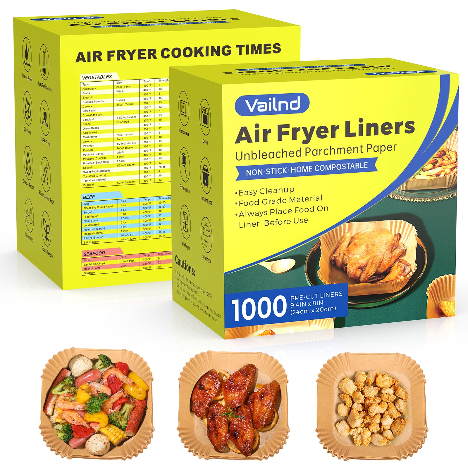 125Pcs 8 Inch Square Air Fryer Liners Disposable for 5-8QT, Parchment Paper — Amazon image 21