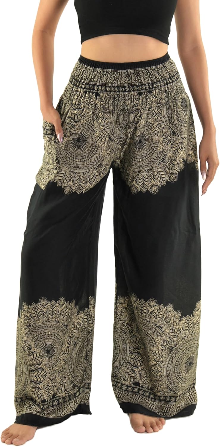 Orient Trail Open Ankle Wide Leg Harem Pants with Pocket -Yoga Flowy Pants for Women US Size 0-24 - Image 4