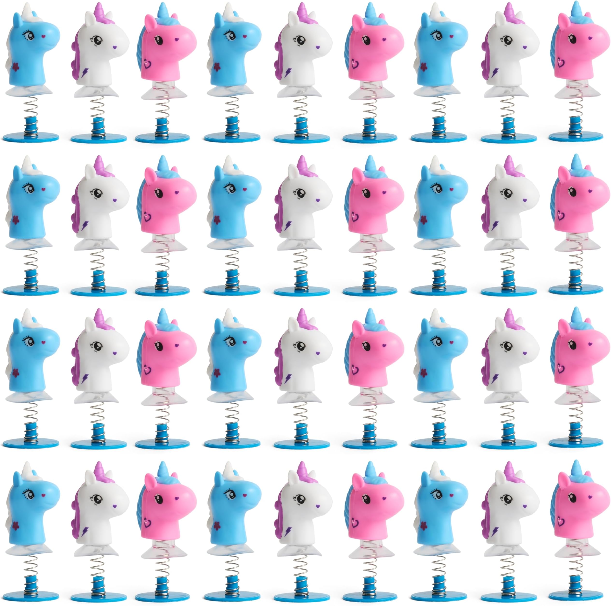 THE TWIDDLERS 36 Unicorn Spring Jump Up Pop Up Toys for Kids, 6cm - Bulk Birthday Party Favours for Girls, Multipack Goody Bag Fillers and Jumping Toy Gift Set, Classroom Prizes