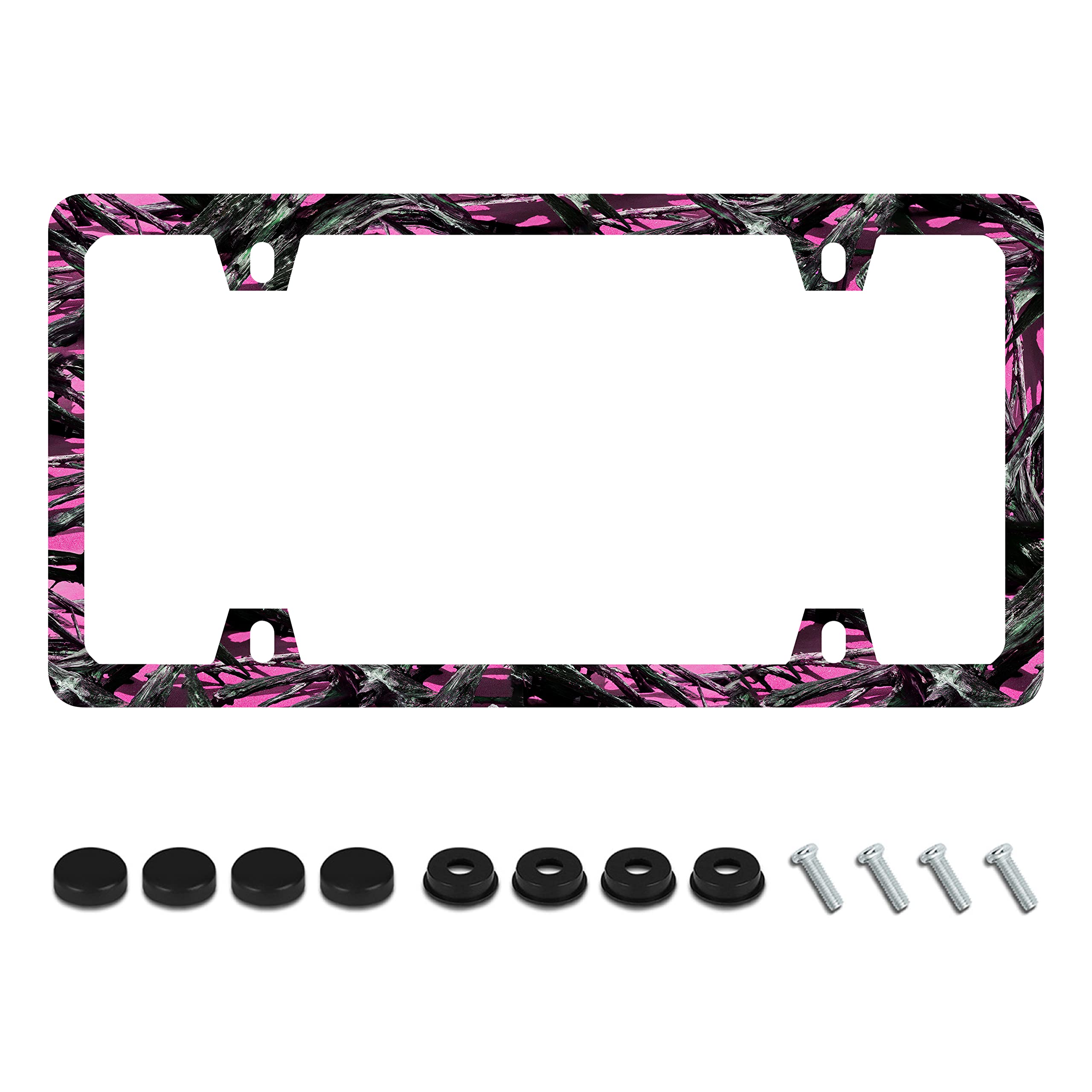 UNINDREM Pink Camo License Plate Frame