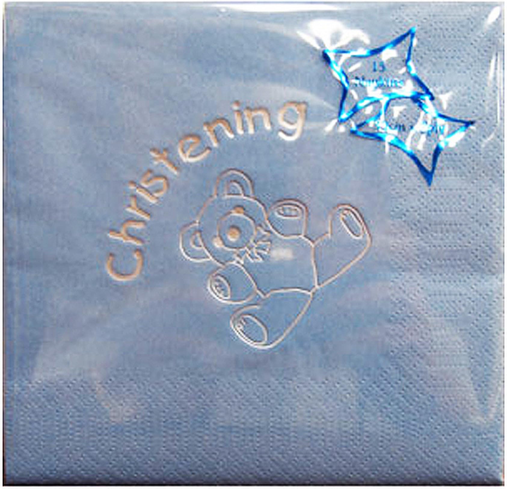Christening Blue Napkins 33CM X 33CM