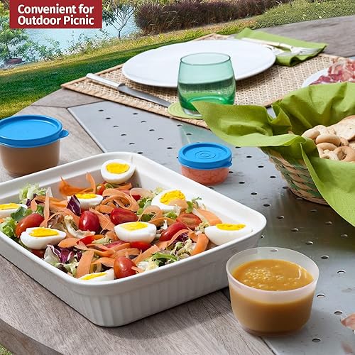 Miniatura 5 de Recipientes herméticos reutilizables de 3 onzas, paquete de 8 para aperitivos, puré de bebéniño, condimentos, picnic, preparación de alimentos,