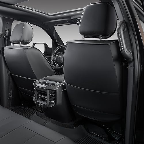 Miniatura 8 de OASIS AUTO Fundas de asiento de ajuste personalizado para Ram 1500 (2009-2018) Ram 2500 (2010-2018), protector de asiento de piel sintética