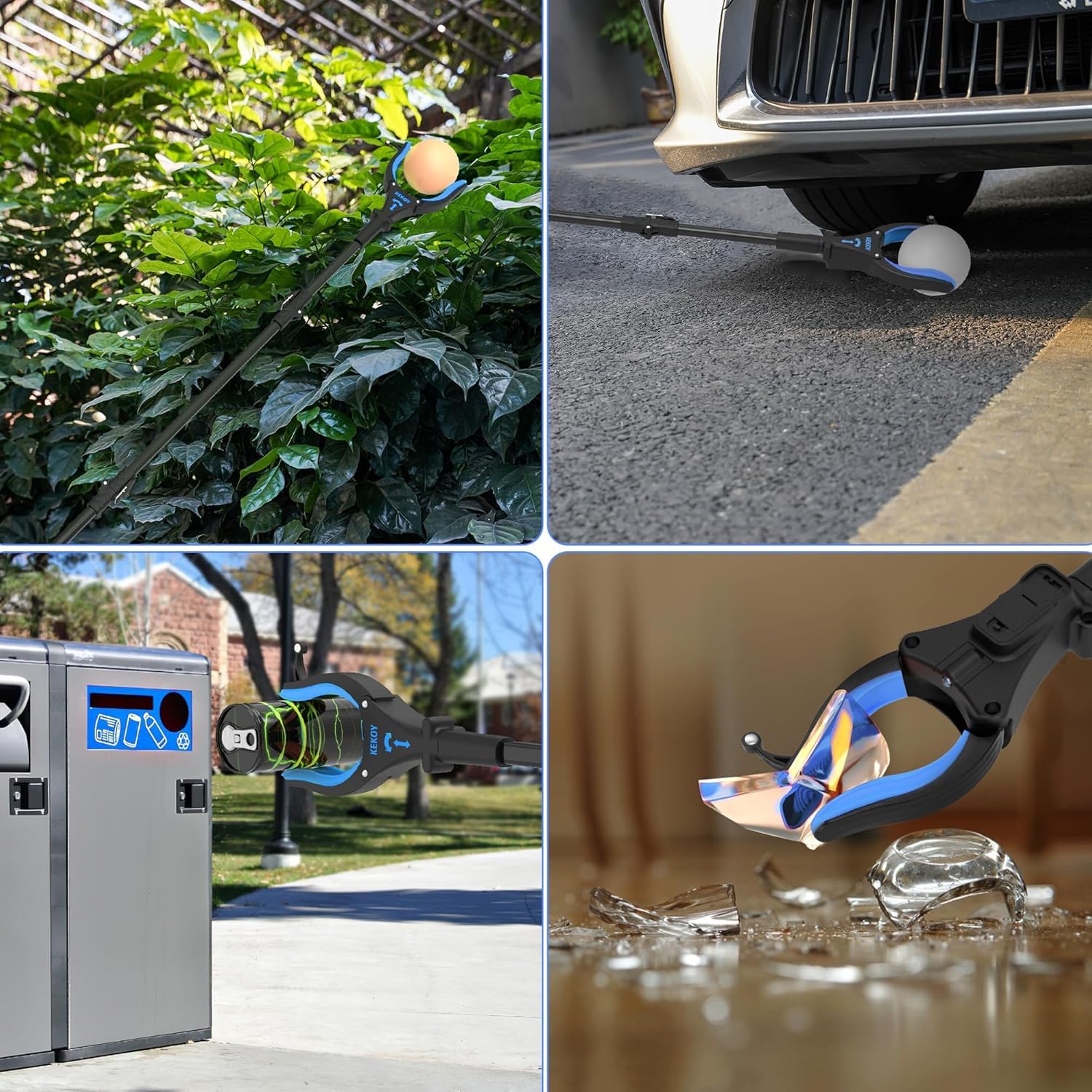 Szczypce chwytające dla seniorów, 95 cm – uchwyt z magnesem, aluminiowy chwytak do Rubbish, obrotowa głowica, antypoślizgowy uchwyt, idealne do gospodarstwa domowego, ogrodu, zbierania śmieci