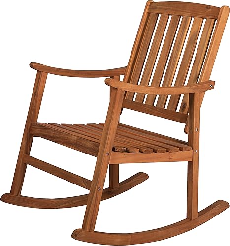 Miniatura 7 de JONATHAN Y RCK102B Penny Classic - Mecedora de madera de acacia para patio al aire libre, 300 libras, para jardín, césped, patio trasero, piscina,
