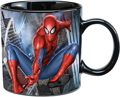 Vandor Marvel Spider-Man - Taza de cerámica reactiva al calor, 20 onzas