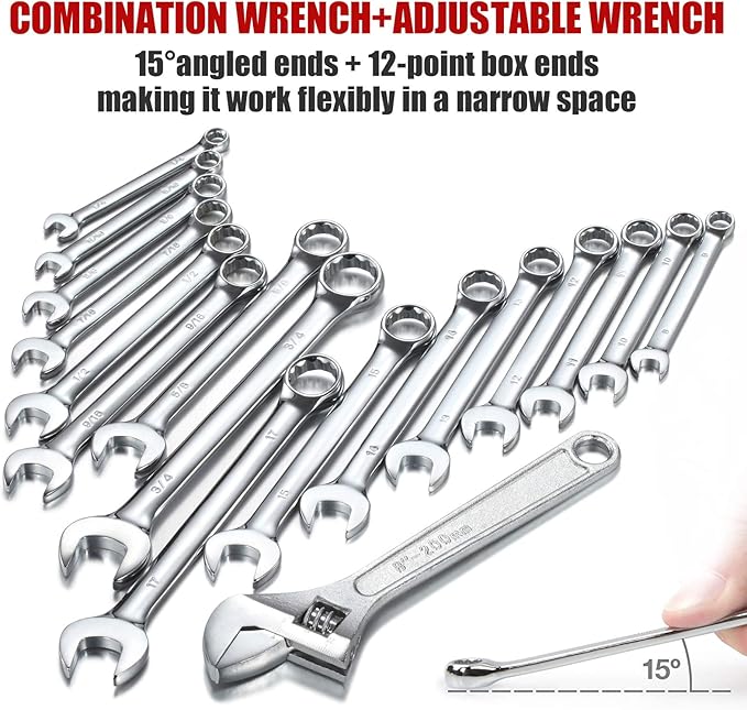 Kit de Herramientas Mecánicas 438 Piezas con Caja de Metal 3 Cajones miniatura 4