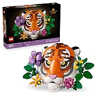 LEGO Art Collezione Animali - Tigre - Animale 3D da Costruire con Fiori e Piante Botaniche Decorative
