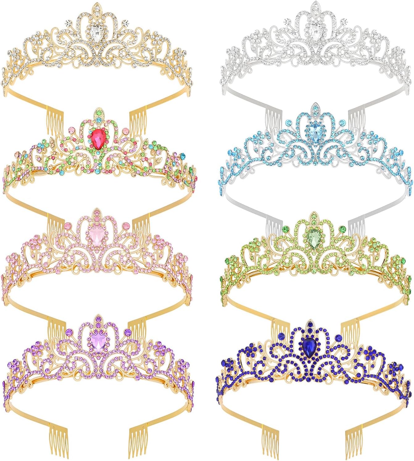 Jaciya Tiara Crowns for Women Princess Tiaras Queen Crowns with Combs for Birthday Wedding Prom Halloween Headpieces