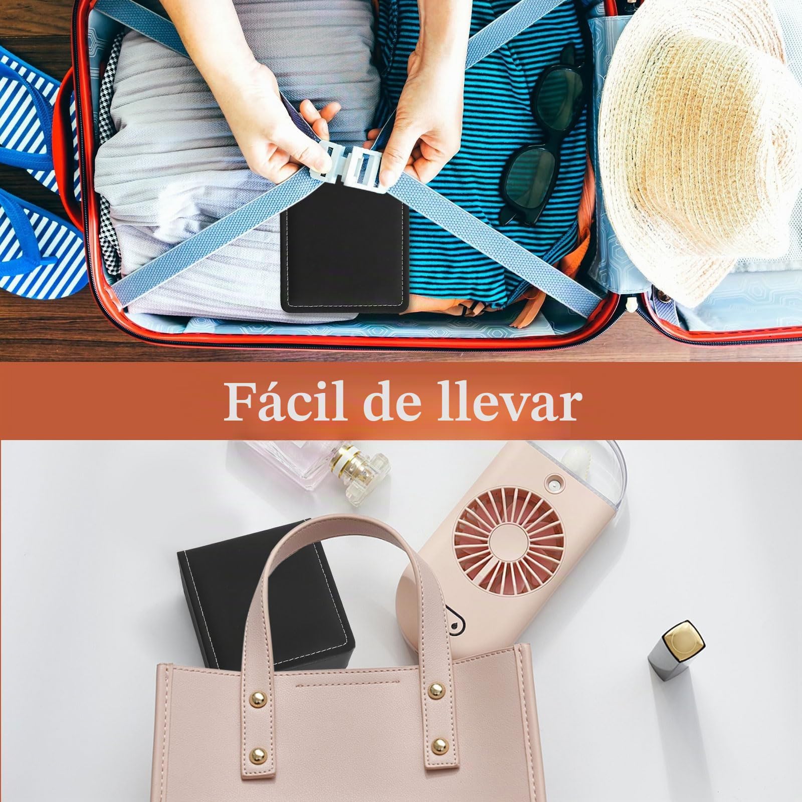 HFDONGL Caja de reloj individual con cojín extraíble de PU para almacenamiento portátil