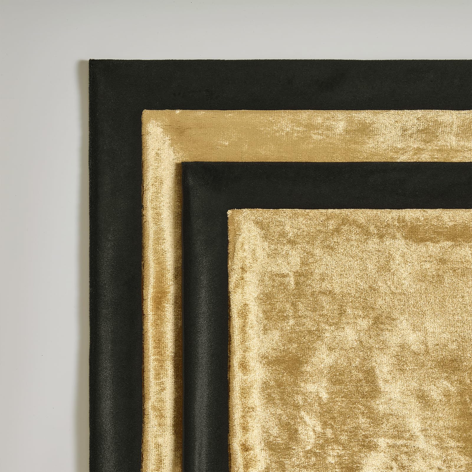 GIGIZAZA Decorative Throw Pillow Covers 18 x 18,Gold Black Soft, Set of 4 Square Velvet Cushion Covers