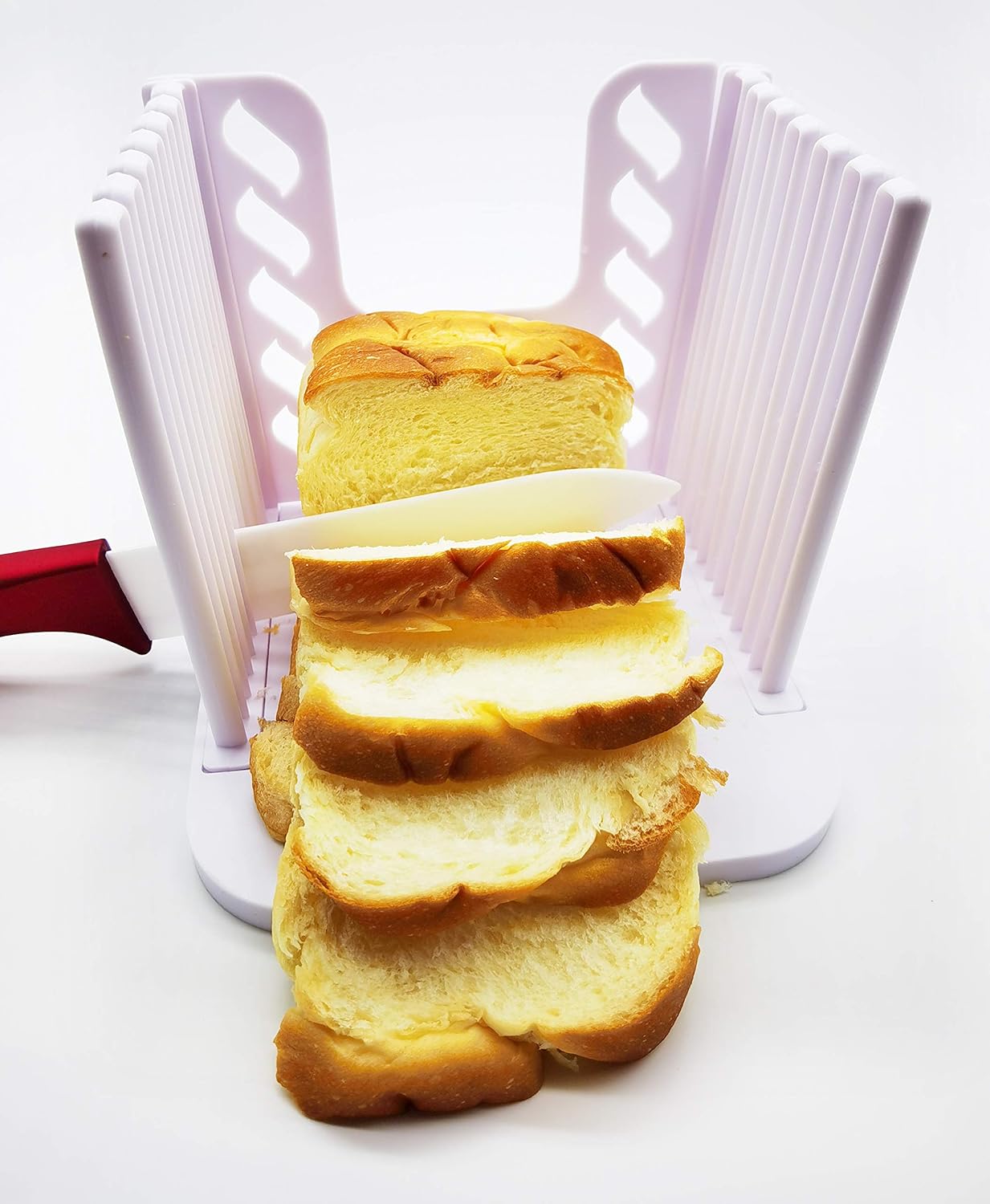 NUFR Bread Slicer Cutting Guide Bread Toast Slicer Bread Cutter for Bread, Loaf Cakes, Bagels Loaf Slicer Sandwich Maker