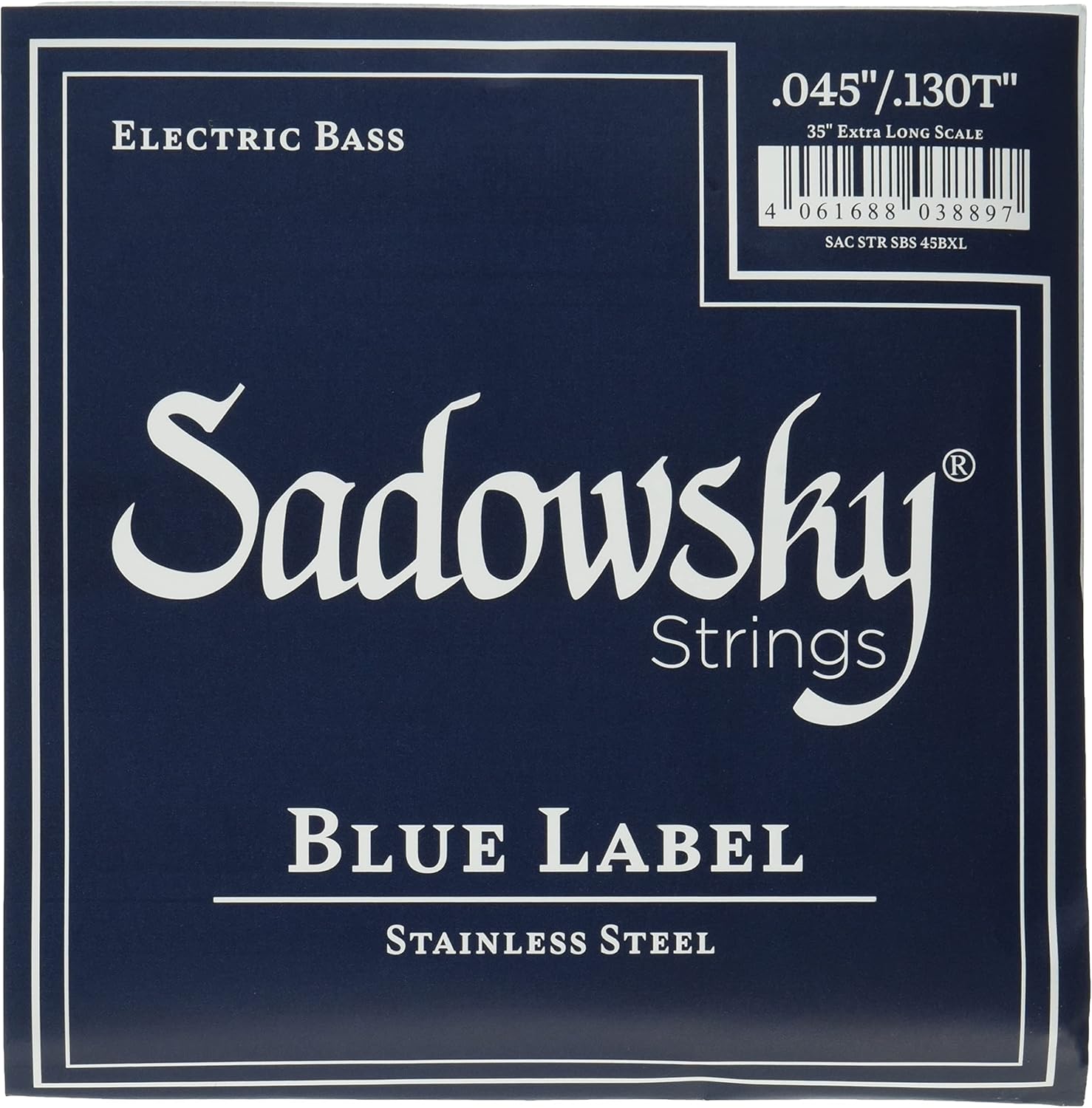 Blue Label Base Strings, Stainless Steel Strings, 35" Super Long Scale, 5 Strings, 045-130 SBS45EX