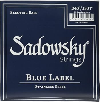 Blue Label Base Strings, Stainless Steel Strings, 35" Super Long Scale, 5 Strings, 045-130 SBS45EX