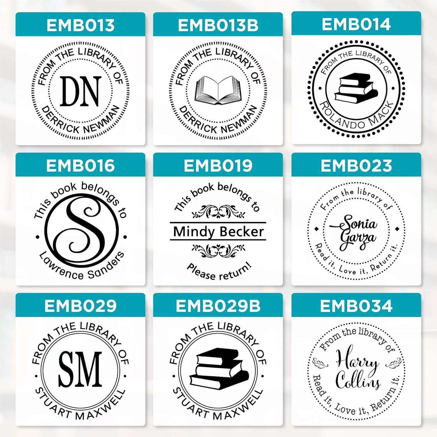 Custom Library Embosser (Insert Only) - Style 080 - Great for Customizing Books, Ex Libris, Personalized Journals and More.