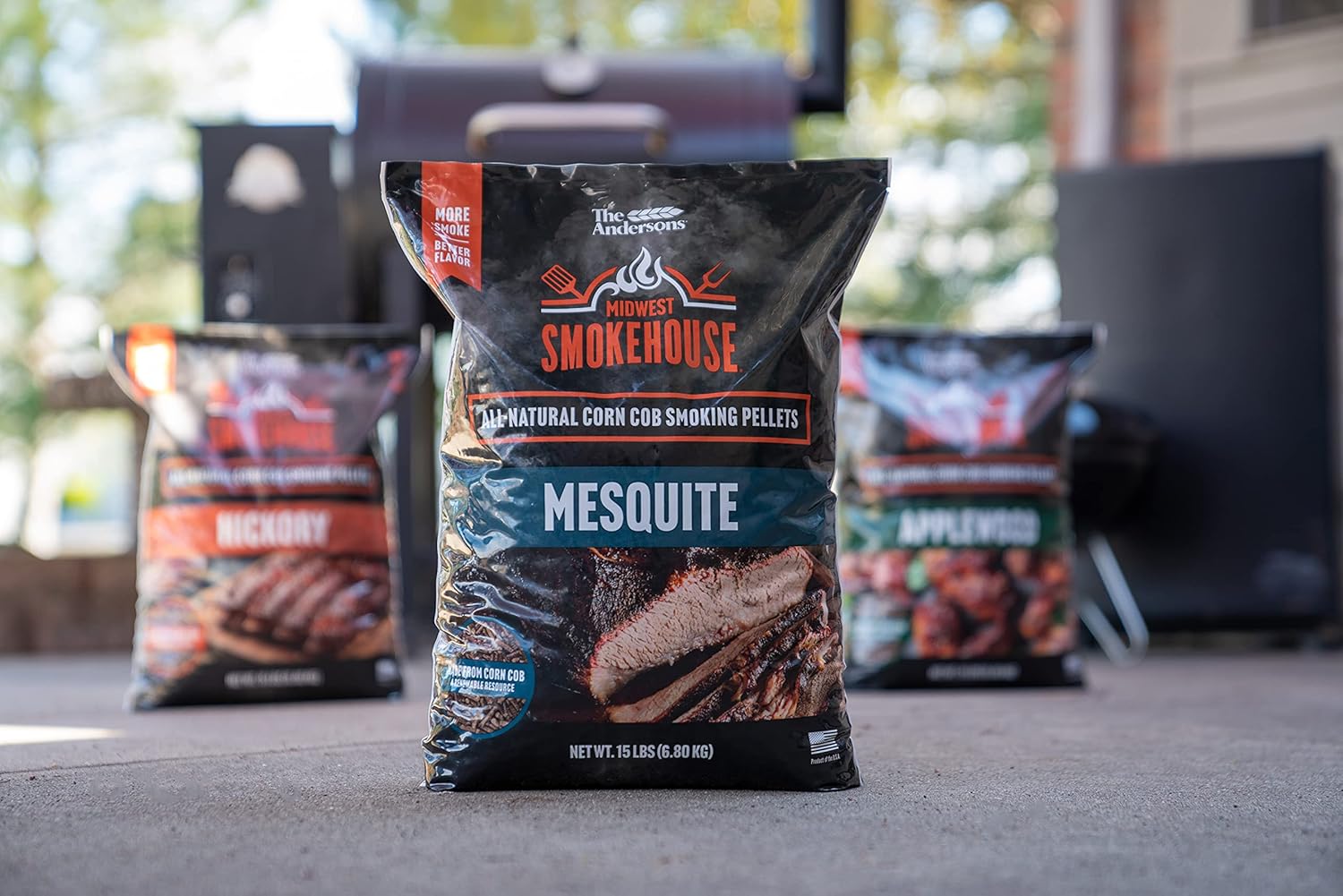 The Andersons Midwest Smokehouse Mesquite All-Natural Corn Cob Smoking and Grilling Pellets - 15 lb Bag : Patio, Lawn & Garden