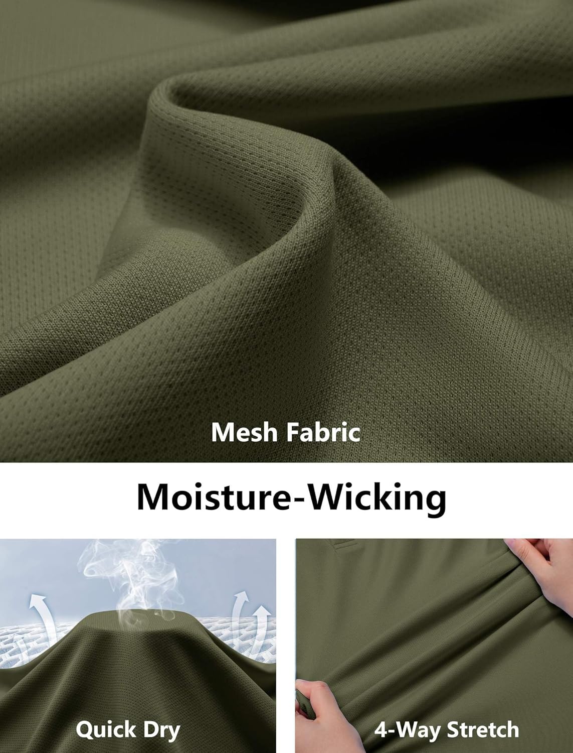 COOFANDY Mens Polo Shirts Short Sleeve Golf Shirt UPF50+ Moisture Wicking Quick Dry Collared Performance Polo Shirts for Men - Image 6